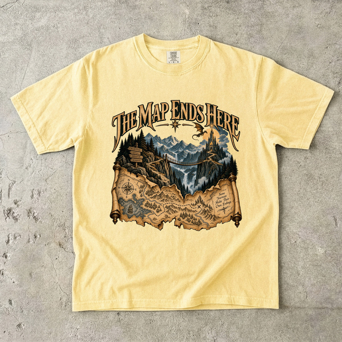 The Map Ends Here Romantasy Reader T-Shirt