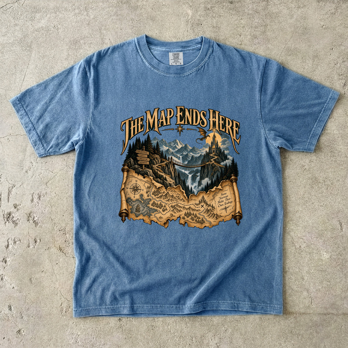 The Map Ends Here Romantasy Reader T-Shirt