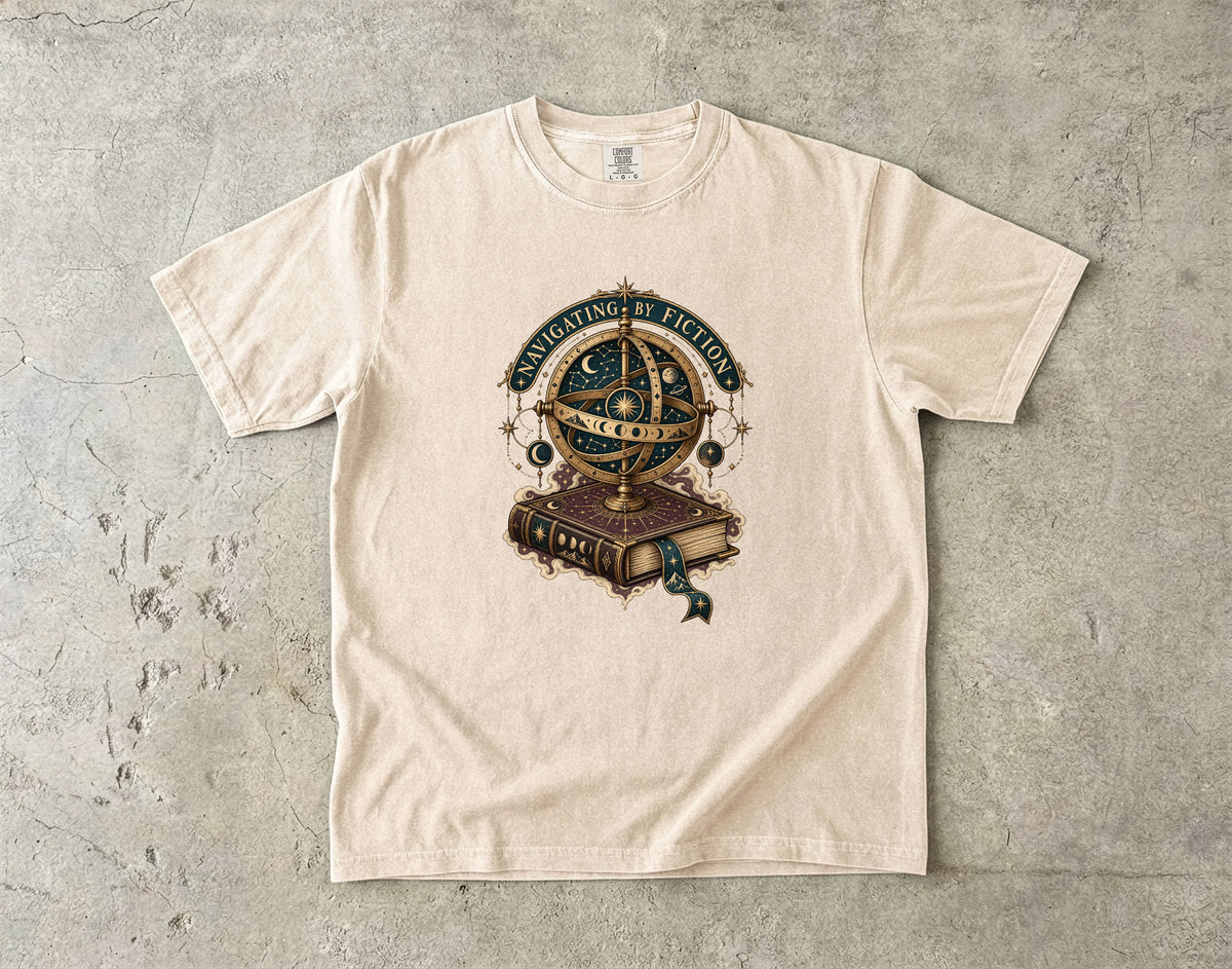 Navigating by Fiction Romantasy Reader T-Shirt