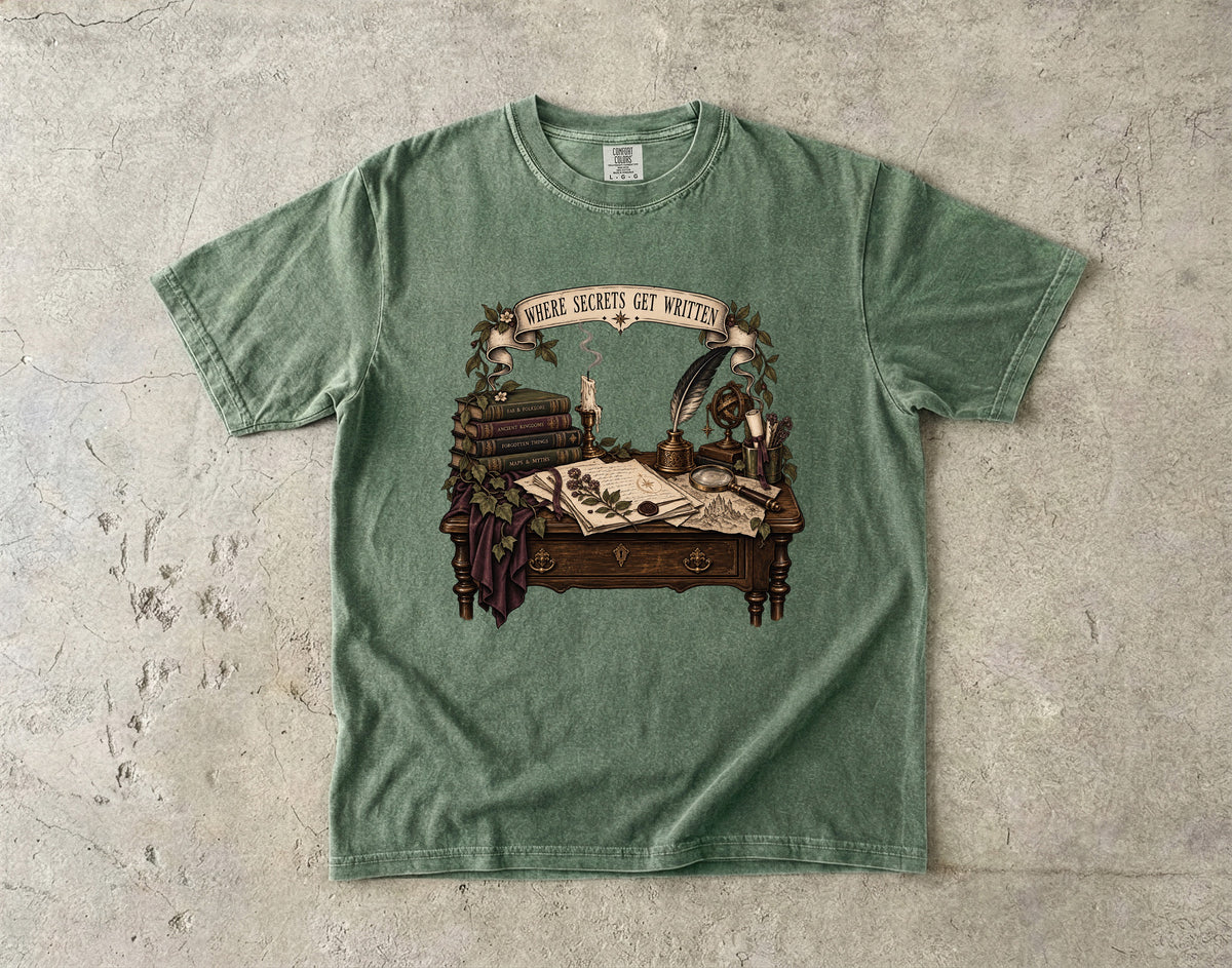 Where Secrets Get Written Romantasy Reader T-Shirt