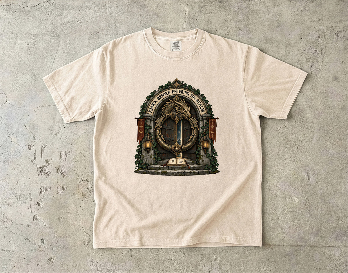 Knock Before Entering the Realm Romantasy Reader T-Shirt