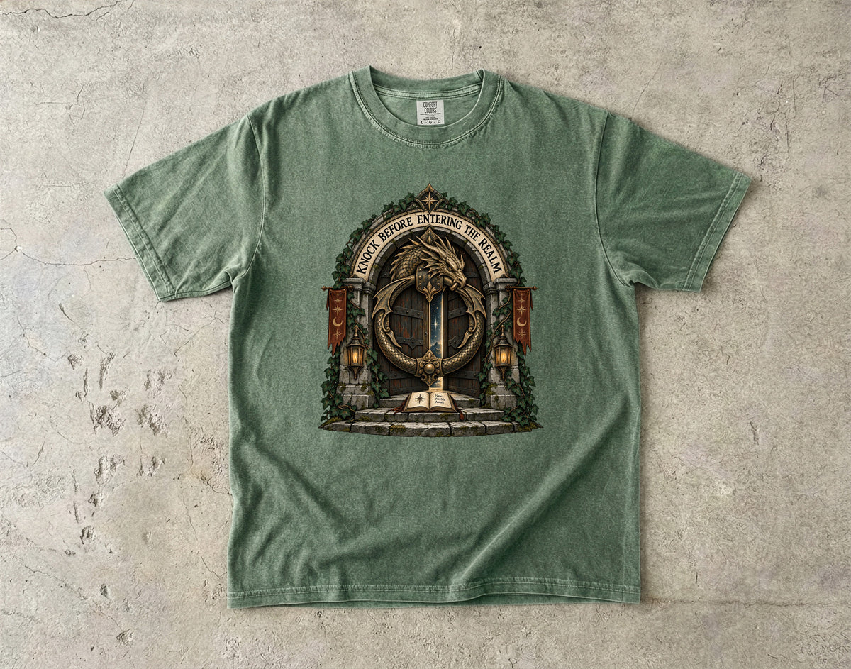 Knock Before Entering the Realm Romantasy Reader T-Shirt