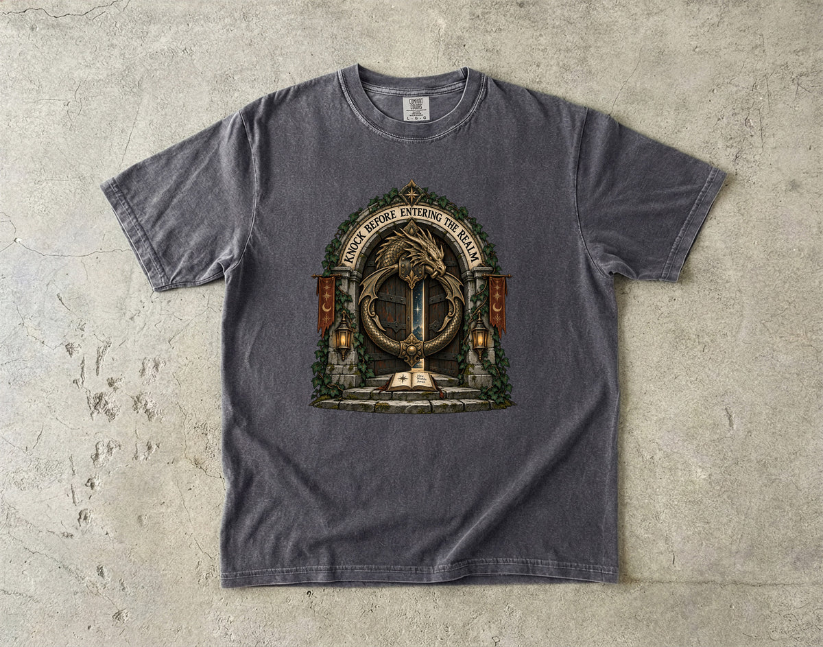 Knock Before Entering the Realm Romantasy Reader T-Shirt