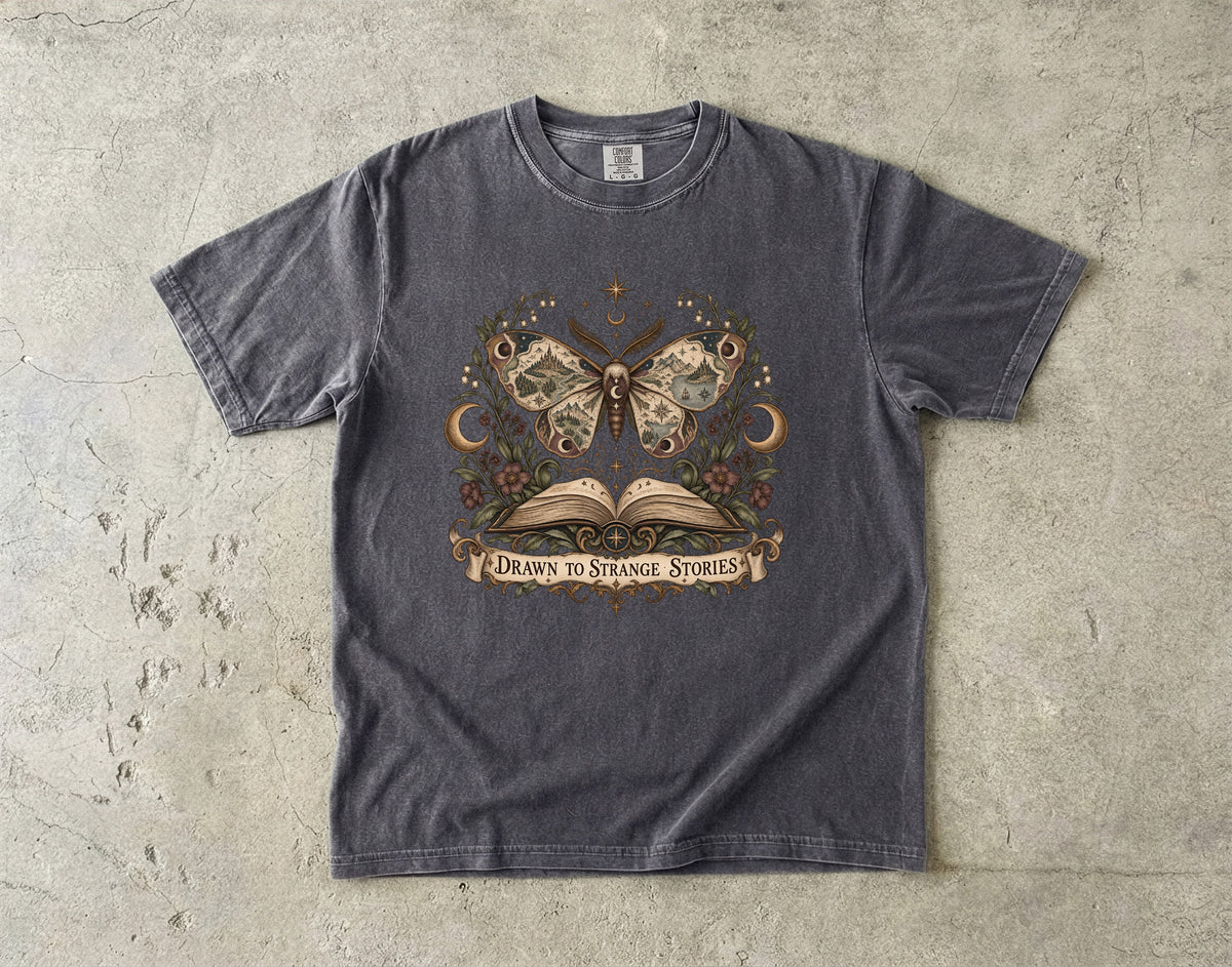 Drawn to Strange Stories Romantasy Reader T-Shirt
