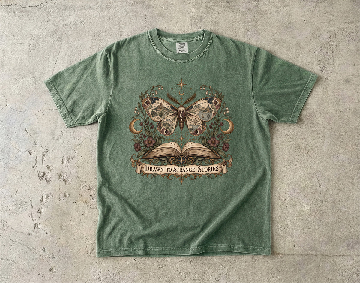 Drawn to Strange Stories Romantasy Reader T-Shirt