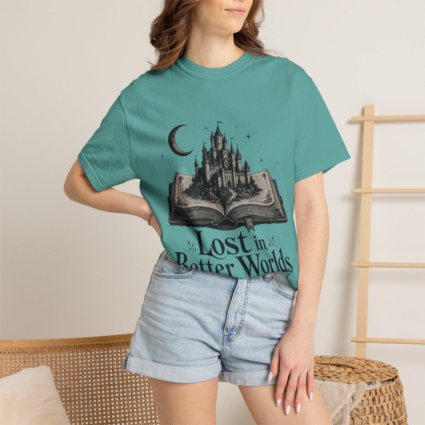 Lost in Better Worlds Romantasy Reader T-Shirt